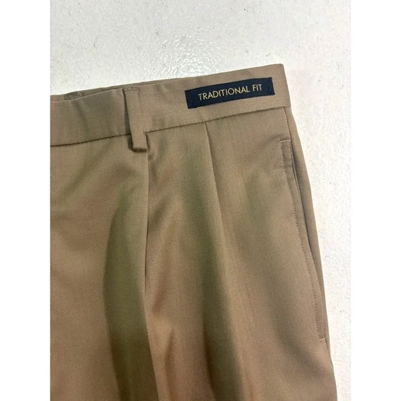 NEW brown Jos A Bank 36R 36 signature gold suit dress pants trousers 100% Wool